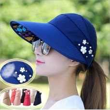 Mujer Sun Hat Summer Casual Wild Travel AntiUV Folding Outdoor Sunscreen sunhat  eb-42542004